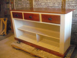 Antique white & antique long leaf pine store counter- kitchen island