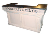 Distressed white antique repro counter /bar/reception desk/ hostess station