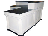 L shaped cash wrap counter or desk