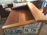 Ready to ship License plate wrapped hostess station - man cave Bar