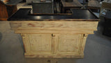 Distressed white antique repro counter /bar/reception desk/ hostess station